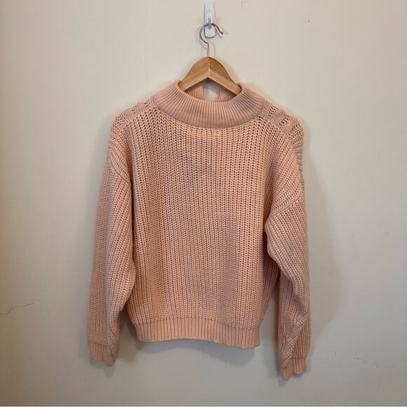 Vintage The American Line by Stefano Peach Cropped Cable Knit Sweater Medium - Picture 8 of 9